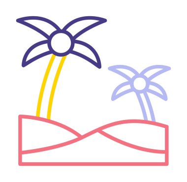 plaj simgesi vektörü beyaz arkaplanda izole edildi