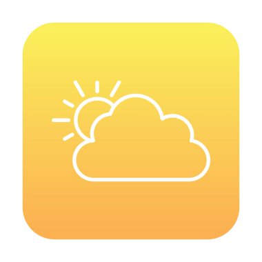 Bulut simgesi olan güneş. hava vektörü illüstrasyon tasarımı