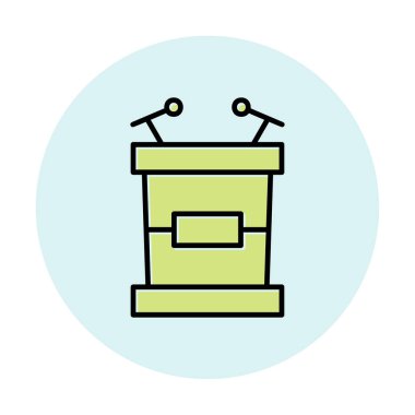 Modern Tribune simgesinin vektör çizimi                     