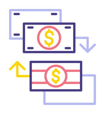 para değişimi simgesi, vektör illüstrasyonu 