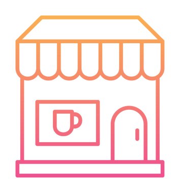 Kafe ikonu vektör illüstrasyonu