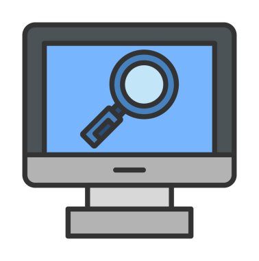 Büyütücü cam çizgi simgesi, arama konsepti