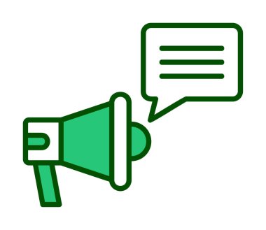 Konuşma baloncuğu vektör illüstrasyonlu megafon