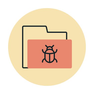 yazılım hatası simgesi, virüs konsepti, vektör illüstrasyonlu veri dizini