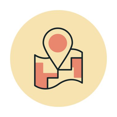 Konum iğnesi, vektör illüstrasyonlu harita simgesi