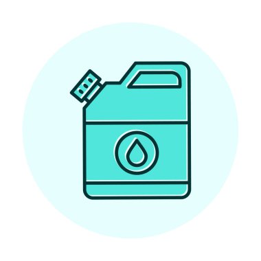 Yağ tenekesi simgesi. Web tasarımı için basit yakıt vektör simgesi çizimi                                