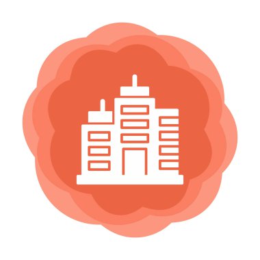 Şehir binası simgesi, vektör illüstrasyonu basit tasarım