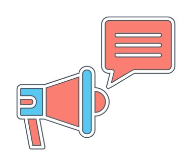 Konuşma baloncuğu vektör illüstrasyonlu megafon