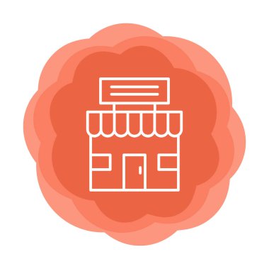 dükkan simgesi, vektör illüstrasyonu basit tasarım