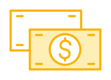 Nakit Dolar para simgesi, vektör illüstrasyonu 