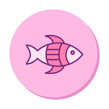 balık yassı simgesi, vektör illüstrasyonu