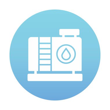 Fabrika tankı simgesi, vektör illüstrasyonu