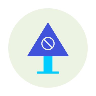 Yasaklanmış yol simgesinin vektör illüstrasyonu 