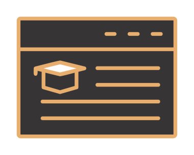 çevrimiçi eğitim simgesinin vektör illüstrasyonu               