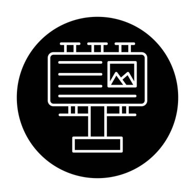 Billboard simgesinin vektör illüstrasyonu 