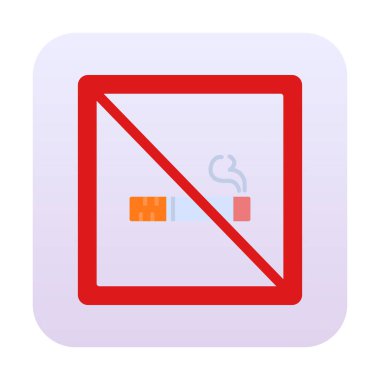 Basit Sigara İçilmez alanı simgesi, vektör illüstrasyonu