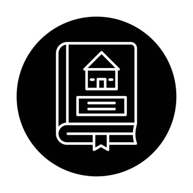 Mimarlık Kitabı düz simgesi, vektör illüstrasyonu 