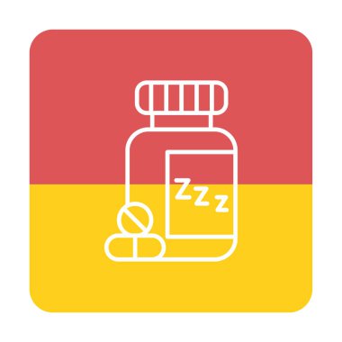 Uyku Hapları Şişesinin vektör çizimi 