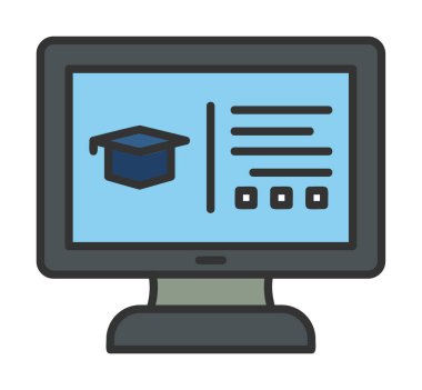 vector illustration of Online Education icon               