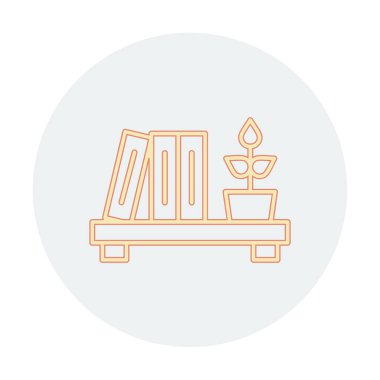 kitaplık düz simge, vektör illüstrasyonu 