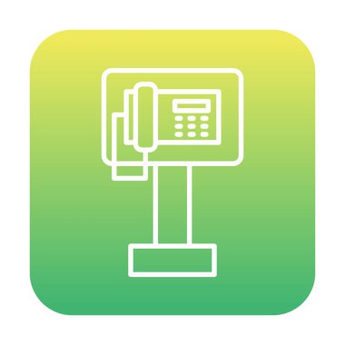 Ankesörlü Telefon web simgesi, vektör illüstrasyonu