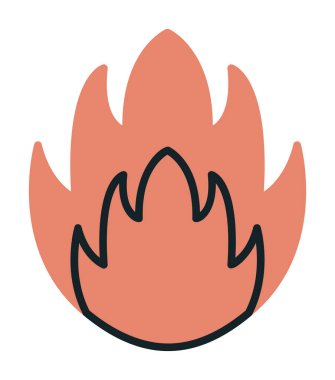 Basit düz ateş ikonu vektör illüstrasyon tasarımı