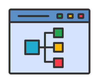 Çevrimiçi Akış Çizelgesi modern simgesinin vektör illüstrasyonu                  