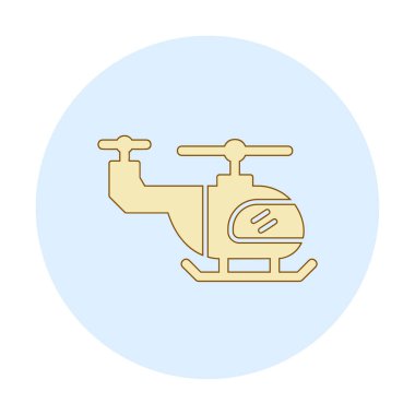 Helikopter düz simgesi, vektör çizim 