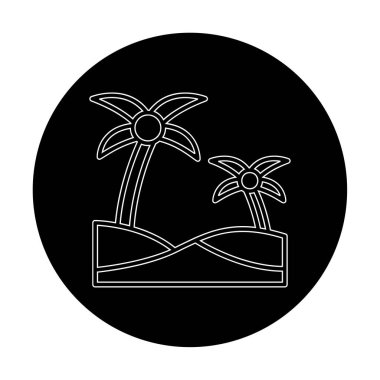 plaj simgesi vektörü beyaz arkaplanda izole edildi