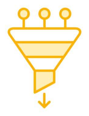 düz huni simgesi vektör çizimi 