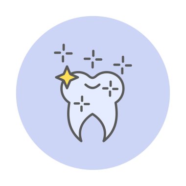 Basit Parlak Diş simgesi, vektör illüstrasyonu