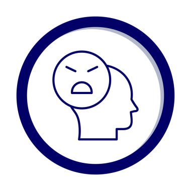 Kızgın avatar simgesi, vektör illüstrasyonu 