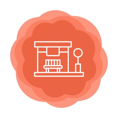 Otobüs Durağı vektör düz simgesi simgesi