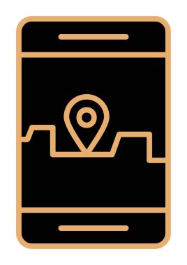 Akıllı telefon GPS simgesi, vektör illüstrasyonu 