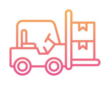 Basit Forklift simgesi, vektör illüstrasyonu