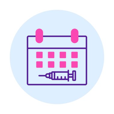Aşılama Tarihi web simgesi, vektör illüstrasyonu