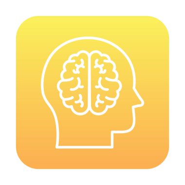 Basit düz beyin simgesi tasarımı çizimi 