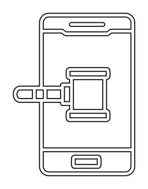 akıllı telefon simgesi, vektör illüstrasyonu basit tasarım