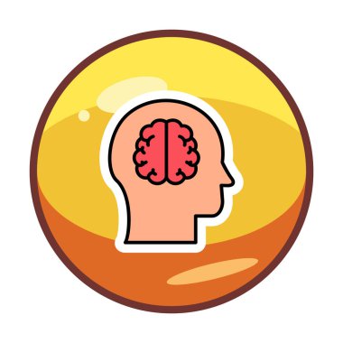 beyin ikonu vektör çizimi tasarımı