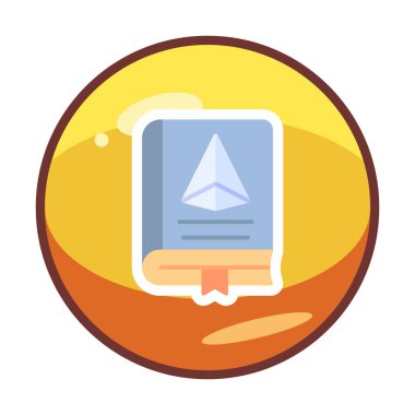 Trigonometri Kitabı simgesi, vektör illüstrasyonu