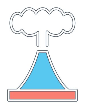 Volkan vektör illüstrasyonu, çizgi film simgesi ögesi.                         