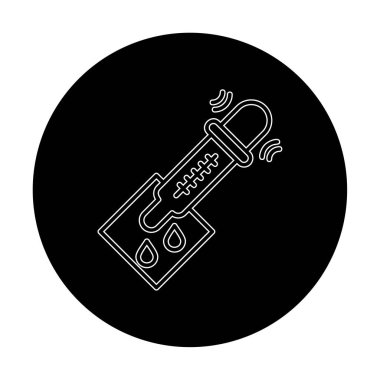 pipette ile tıbbi test simgesi, vektör illüstrasyonu basit tasarım