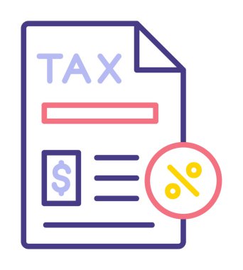 Vergi Kağıtları simgesi, vektör illüstrasyonu               