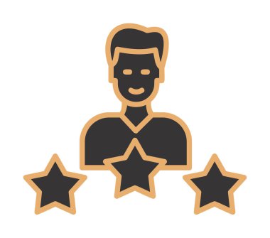 Yıldız simgesi, vektör illüstrasyon tasarımı olan kişi