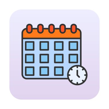 Takvim anımsatma simgesi, bitiş tarihi simgesi, vektör illüstrasyonu