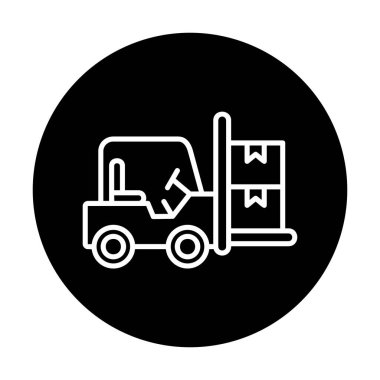 Basit Forklift simgesi, vektör illüstrasyonu