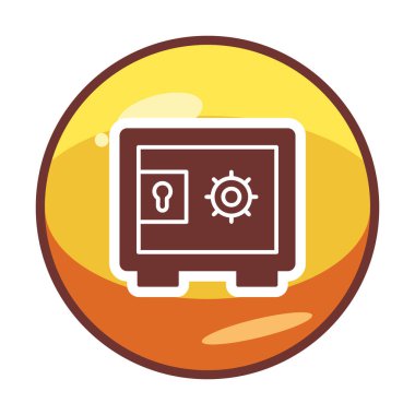 Güvenli kutu simgesi, vektör illüstrasyonu 