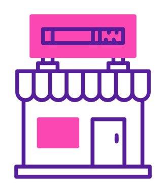 dükkan simgesi, vektör illüstrasyonu basit tasarım