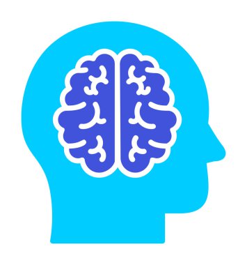 Basit düz beyin simgesi tasarımı çizimi 