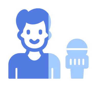 Haber muhabiri. Web simgesi basit illüstrasyon                       